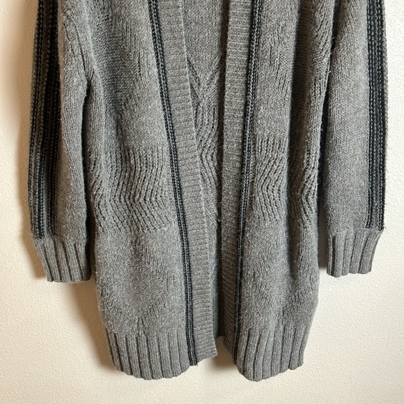 360 Sweater‎ Knit Open Front Cardigan Long Grey Wool Blend - Picture 2 of 10
